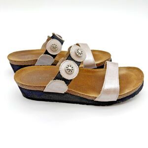 NAOT Marissa Slip-on Sandal Brushed Copper Or Silver Size 7M EU 38 Rhinestones